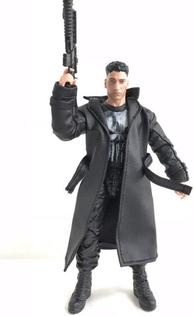 FIGLot 1/12 Scale Black Wired Trench Coat for Mezco Marvel Legends 6" Punisher (Figure NOT Included)