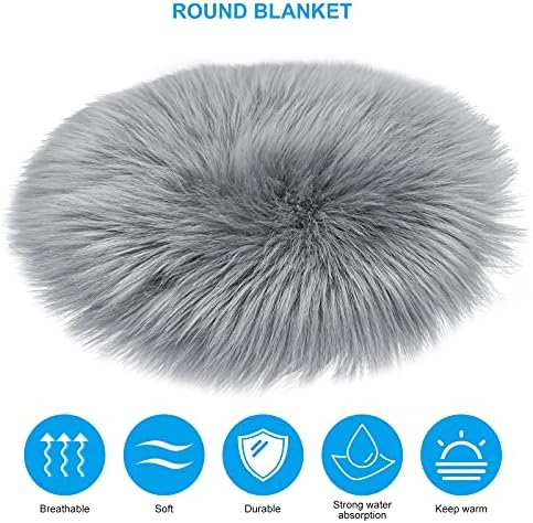 Molain 30 cm Area Rug Soft Round Chair Cover Seat Pad for Bedroom and Living Room Small Size Fit for Photographing Background of Jewelry (Gray)