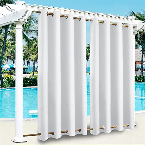 Patio extérieur imperméable – Œillets antirouille – Coupe-vent en haut et en bas pour tonnelle, porche, pergola – 254 cm de large x 213,4 cm de long,...