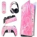 PlayVital Pegatina Completa para PS5 Edición Digital Calcomanía Vinilo para Playstation 5 Consola&Control&Estación de Recarga&Control Remoto&Audífonos Adhesivo Piel para PS5-Rosa Psicodélico