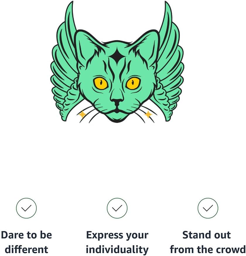 Mystic Cat Print Cropped Long Sleeve T-Shirt - Psychedelic Women's T-Shirt - Illustration Long Sleeve Tee