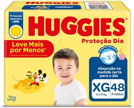 Huggies Fralda Proteção Dia Tam. XG - 48 fraldas