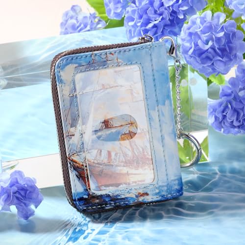 Image of FurArt Zipper Wallet Women RFID Credit Card Holder keychain Wallet
