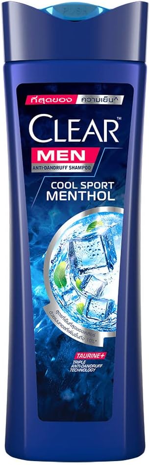 Men Cool Sport Menthol Anti-Dandruff Shampoo with Vitamin B3 & Taurine for Greasy Scalp, Removes Germs, Dirt & Flakes, Refreshing Fragrance (310 ml)