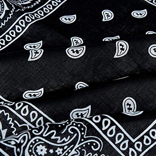Silk Head Scarf for Women Men Vintage Bandan𝐚 Satin Hair Scarf Silk Wrap Neck Square Scarves Satin (Black, One Size)3