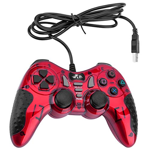 Gaming Wired Gamepad Controller Rii GP500 for PC Windows 98 XP 7 8 10 Games Playstation 3 STEAM Gaming with Joystick Dual Asymmetric USB Joy pad Handler (12 FIRE Buttons 4 AXLS)