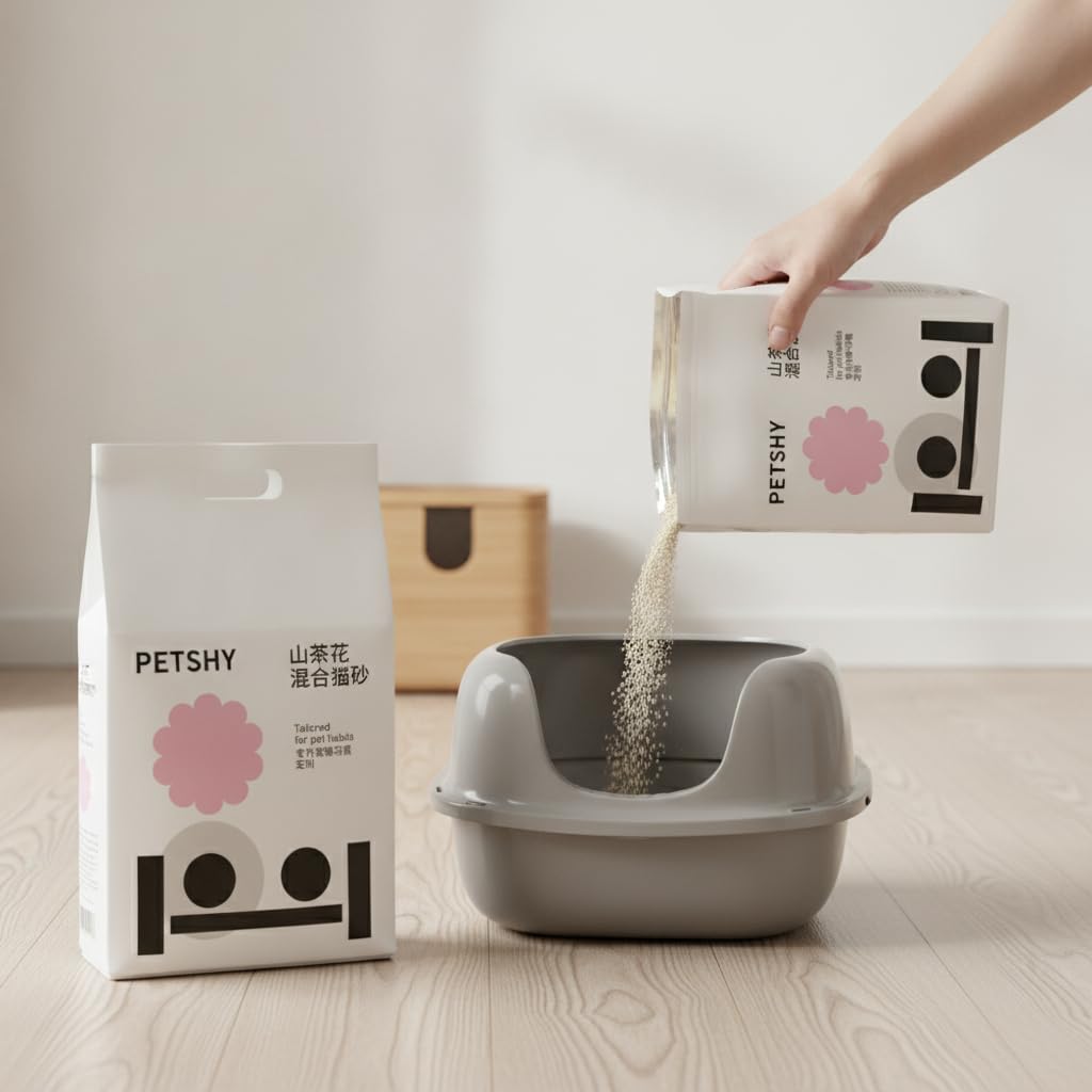 Litière Mixte pour Chat, camélia, Litière camélia 2,5kg
