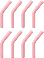 Vista 10 de uxcell 8 puntas de popote de silicona, punta de codos de paja de silicona, fundas de paja de metal suaves y reutilizables para popotes de acero