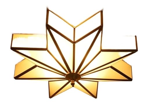HYHDDM Mid Century 4-Light Flush Mount Ceiling Light Brass-Tone Finish