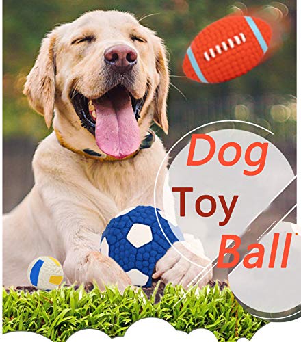 BEISIJIA Squeaky Pet Dog Toy Ball, Soft Latex Chew Ball Toys Wear-Resistant Dog Chew Molar Balls for Small Medium Large Dog - Image 3