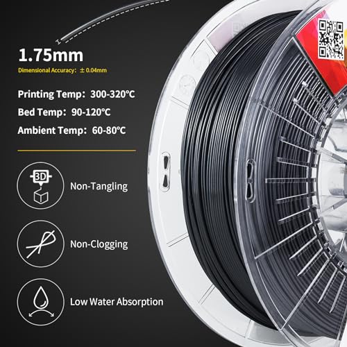 Image of 3D Printer Filament PPS Filament Toughened and Modified 1kg 2.2lbs, 1.75mm Engineering Chemically Resistant Thermoplastics with PC Spool, 3D Printing Filament High Melting Point Up to 300C