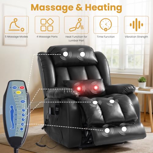 Image of Dual Motor Infinite Position Lay Flat Power Lift Recliner Chair for Elderly