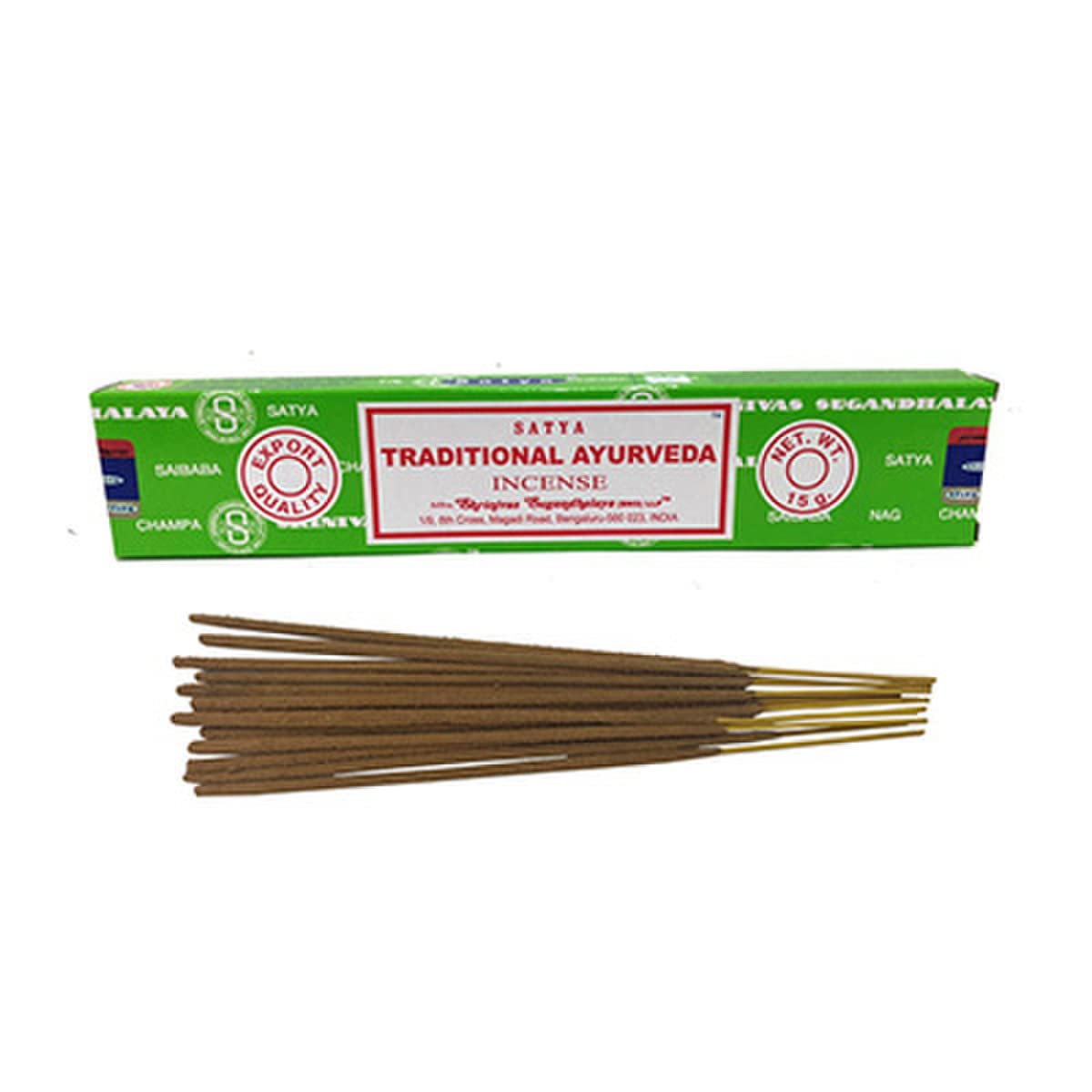 Sai Baba Nag Champa Traditional Ayurveda 15 gram Packet, 1 Box of 12 Packets