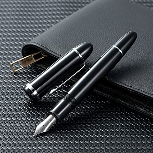 Jinhao X159 Black Acrylic Fountain Pen # 8 Fine Nib For Writing And Calligraphy With Refill Ink Converter #TOP1