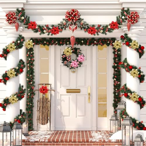 Décorations pour de Noël avec grandes fleurs artificielles de type B durables
