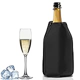 virsus 1 refrigeratore per bottiglie vino e champagne 004, colore nero, borsa termica da tavolo raffredda bottiglie, ghiaccio per bottiglie, tessuto idrorepellente, accessorio per feste ed eventi