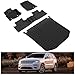 KIWI MASTER Floor Mats & Cargo Liners Set Compatible for 2016-2020 Jeep Grand Cherokee All Weather Protector Mat Front & Rear 2 Row Seat TPE Slush Liner Black