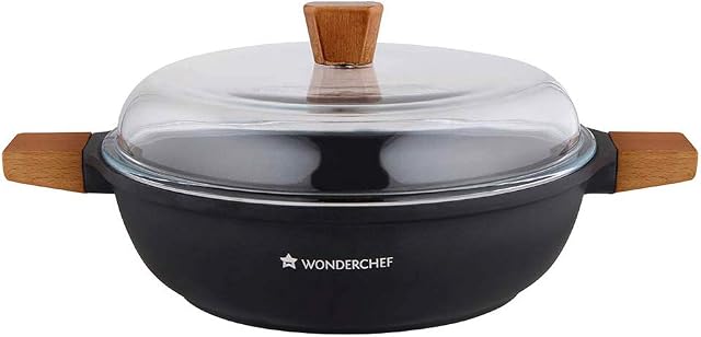 Wonderchef 63152127 Caesar Non Stick Induction Serving cookware, Aluminium, Black