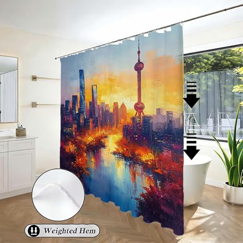 Rideaux salle de bain séchage rapide en polyester imperméable 90x180 - 3