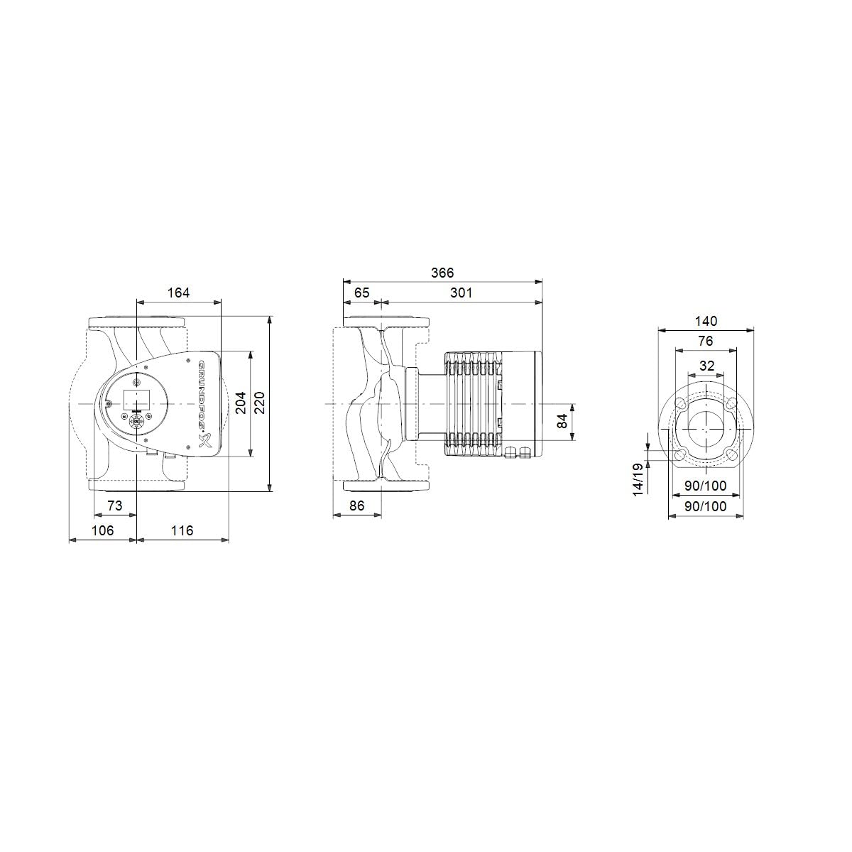 Grundfos magna3 - Elektroniczna pompa cyrkulacyjna magna3/32-120 pn6/10