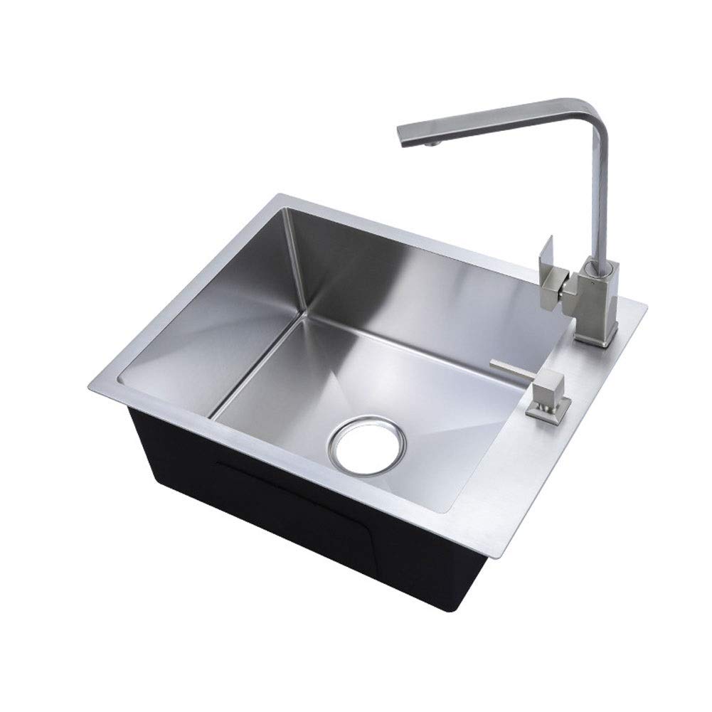 Robinet de cuisine avec égouttoir à vaisselle en inox et kit complet 55 cm
