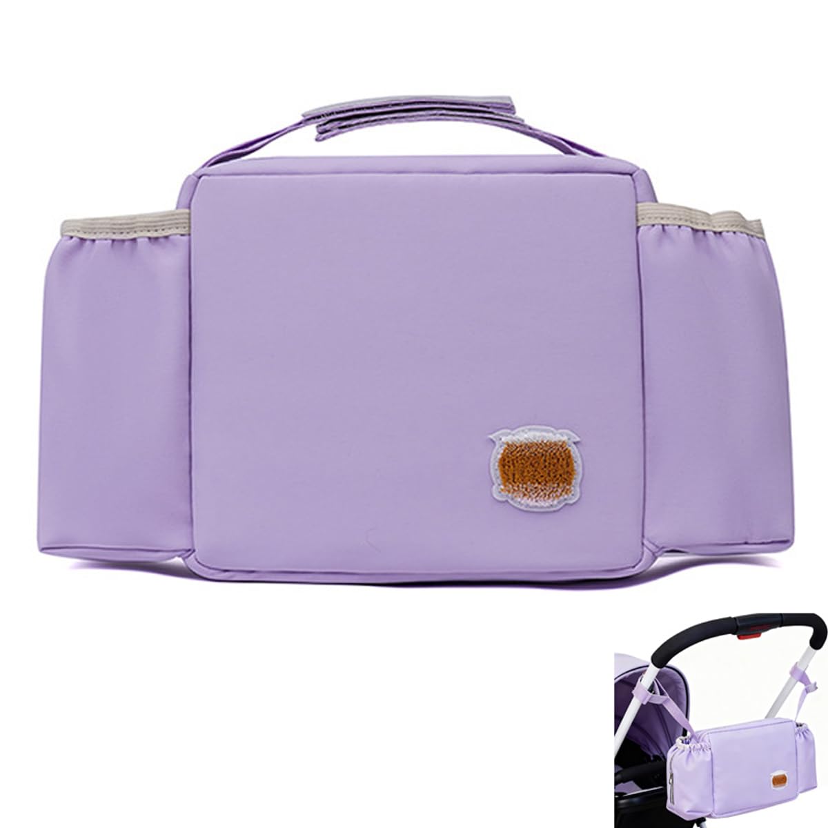 Pram Organiser, Pushchair Organiser Equipped with A Bottle Pouch and Tissue Dispenser