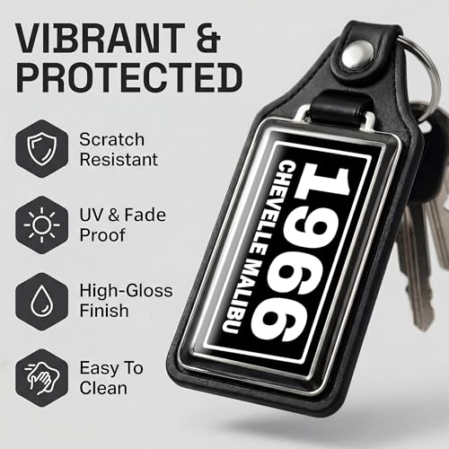 Image of Brotherhood 1966 Compatible with Chevelle Malibu Design Key Chain Key Holder Key Ring For Men Heavy Duty Car Key Ring For Men and Women