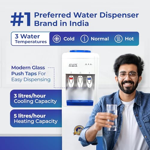 Image of ATLANTIS Sky | Floor Standing Water Dispenser with Hot, Normal & Cold Water | 3L per Hour Cooling Capacity