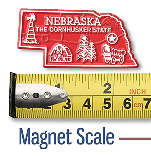 Imán de Estado Nebraska pequeño estilo vintage de goma miniatura 2