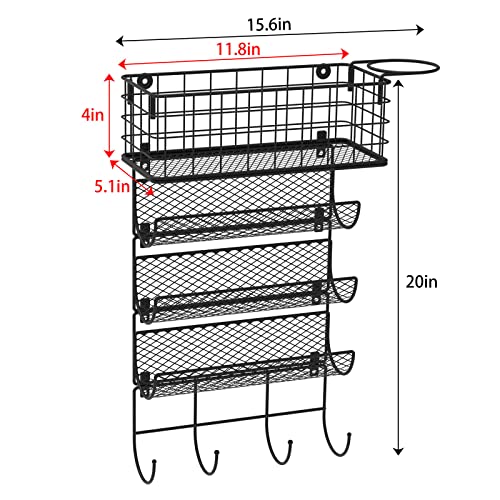 Sonyabecca Wall-Mounted Hair Dryer Holder Styling Tool Organizer 4-Shelf Storage Wire Basket With Hook Heat Safe Rack For Hair Straighteners,Curling Wands,Flat Iron,Perfume,Cabinet Door Bathroom Kitchen thumb #8