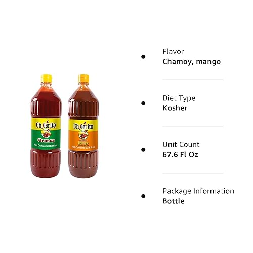 Miniatura 8 de Paquete EL CHILERITO Salsa Chamoy Sabor 1L338 onzas líquidas  Salsa sabor a mango Chamoy - Alimentos mexicanos - Para decorar frutas y aperitivos -
