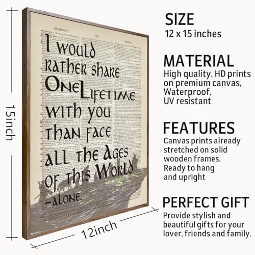 Image of Lord of the Rings Framed Poster - 'I Would Rather Share One Lifetime - Arwen', LOTR Birthday Decor, 12x15