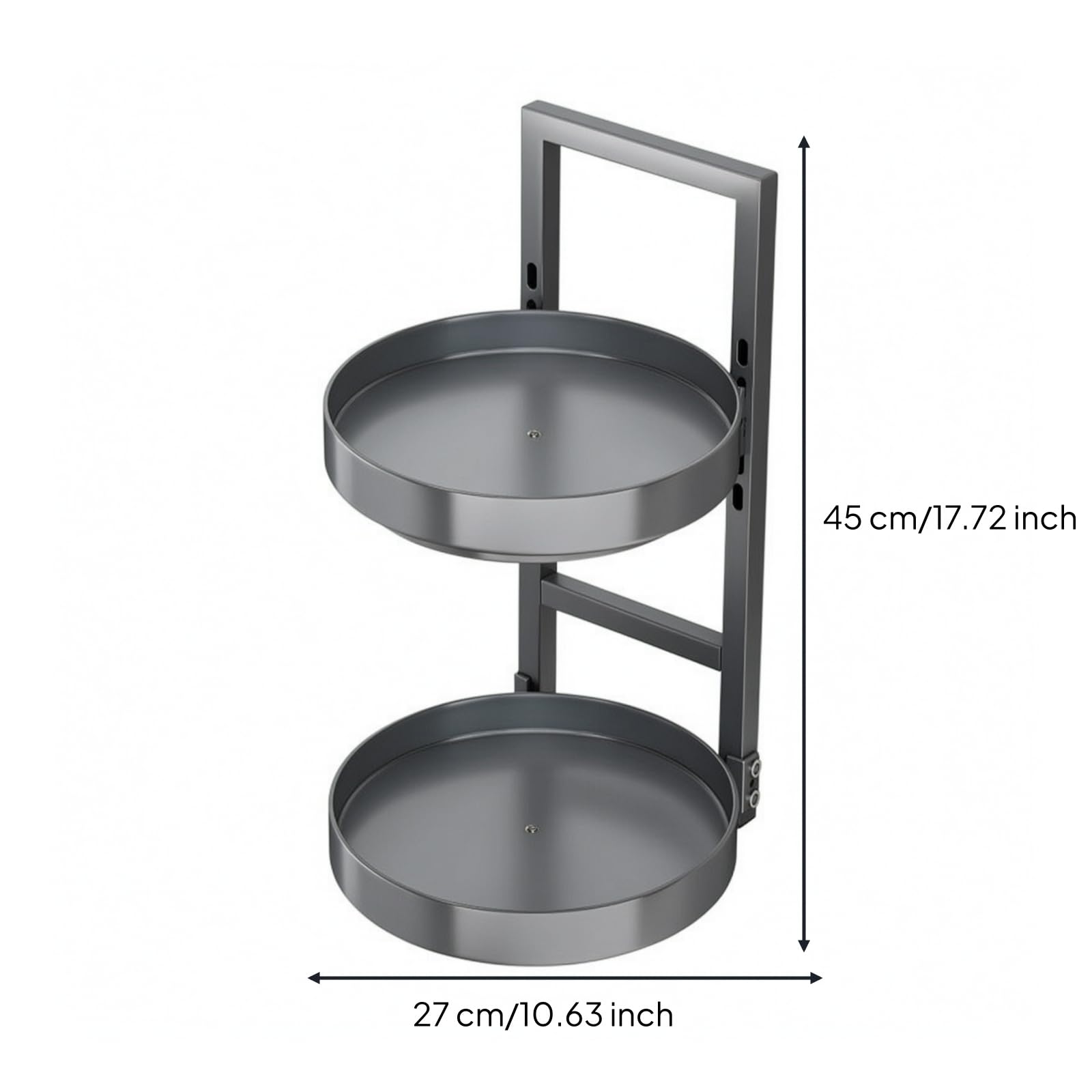 Gralara Étagère à Épices Compact Étagère Rotative Rangement, Double Couche, Gris Fusil