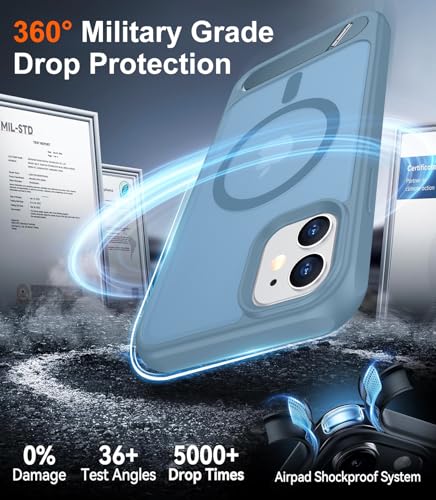 Image of Magnetic Compatible with iPhone 11 Phone Case, [Built-in Invisible Kickstand][Compatible with MagSafe] [Military Grade Shockproof] Slim Translucent Matte Phone Case for iPhone 11 6.1 inch
