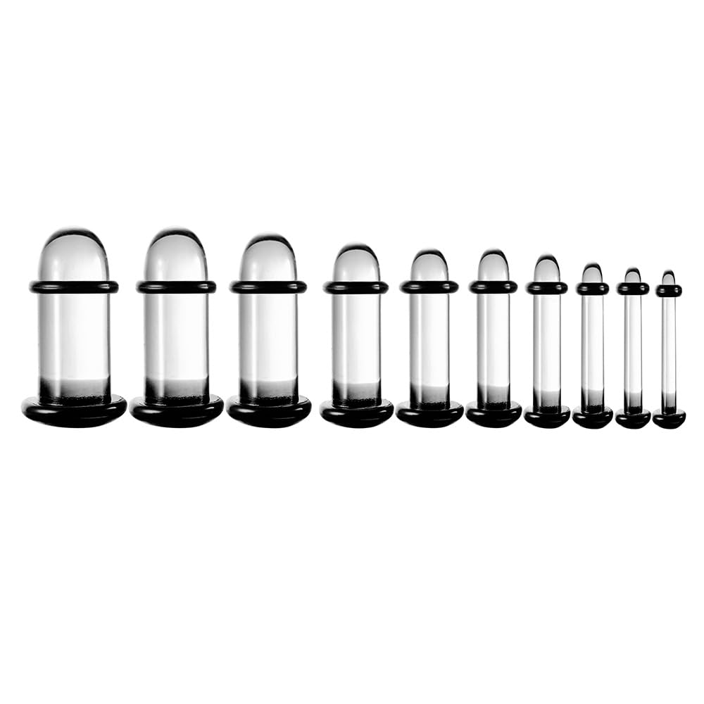 Casvort Unikalne przyrosty 0,5 mm 14 g – 00 g wygodne bezbolesne pojedyncze zatyczki do rozciągania, hipoalergiczne stożki do przekłuwania ciała, zestawy do rozciągania płatka uszu.
