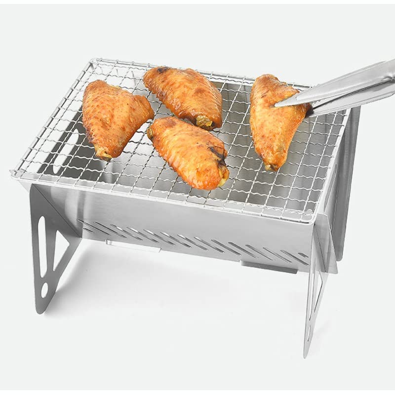 Mini parrilla para acampar desmontable y ligera de acero 5
