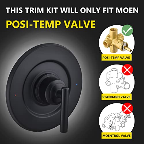 Replacement For Moen T2901Bl Gibson Posi-Temp Valve Trim Kit, Matte Black #TOP1
