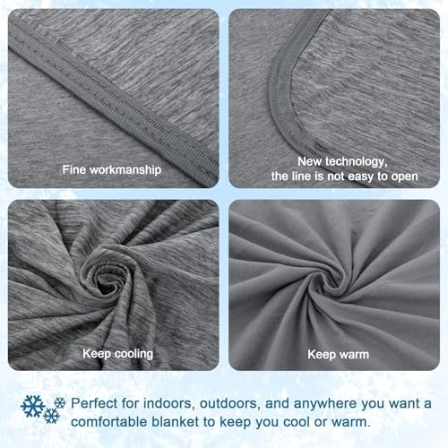 Image of CHOSHOME Cooling Blanket for Hot Sleepers Lightweight Summer Cold Thin Blankets for Sleeping, Hot Flashes Night Sweats, Soft Blanket for Bed, Twin Size, Grey
