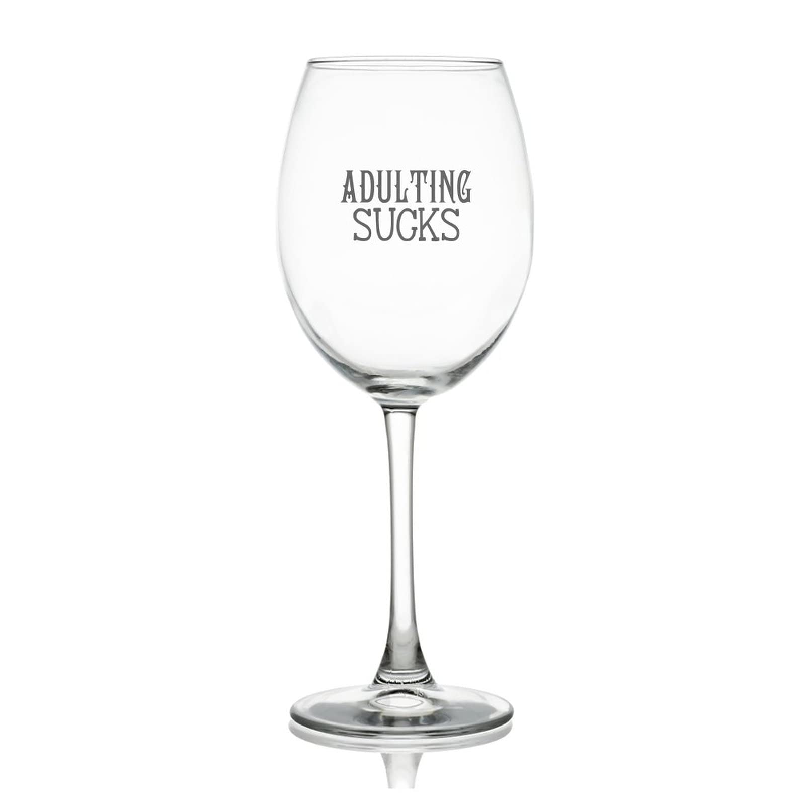 Verres à vin rouge cristal 500 ml Adulting Sucks pour fête et réception