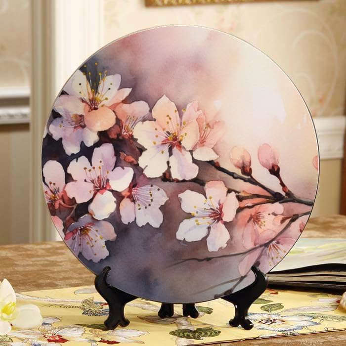 Leopard 10-inch Ceramic Plate for Wall Display or Tabletop, with Stand & Hook DP-169970864
