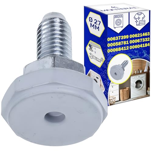 Pie de Goma para Lavadora Diámetro Base Ø 27 mm Altura 36 mm Rosca M10 con Código Original 00637399 para Bosch para Balay para Constructa para Siemens para Neff - MONTERAL