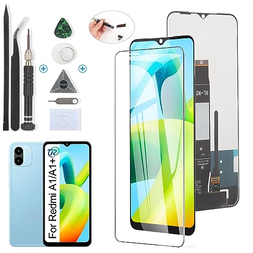 RongZy Pantalla para Xiaomi Redmi A1/Redmi A1+ Táctil LCD de Repuesto Ensamblaje Digitalizador Reemplazo para Redmi A2/Redmi A2+ con Herramientas de Reparación(6.52'',Negro)