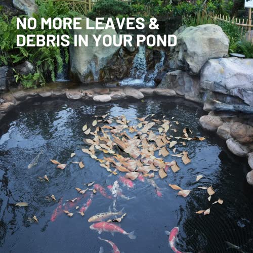 Patiogem Pond Netting, 4 Sizes, 7’ X 10’ Pond Netting For Koi Ponds, Durable & Sturdy Pond Net To Catch Leaves & Debris, Herons, Raccoons, Cats & Predators, Accessories Included (3/8” Mesh) #TOP1