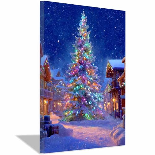Affiches de Noël multicolore 70x100cm encadrée PUQAAEO pour salon