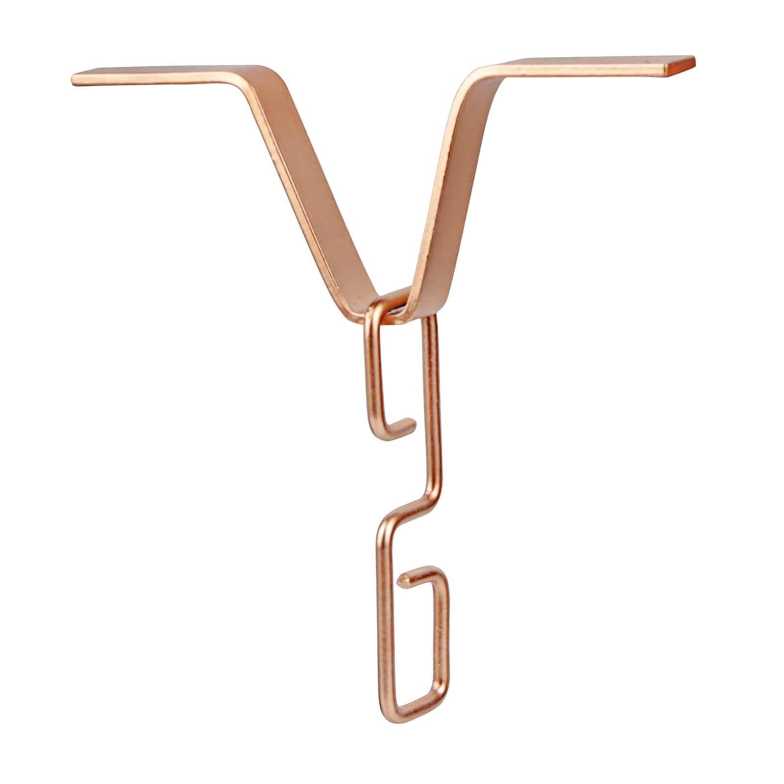 LIXSAZSE Sturdy V Shaped Hook Hanger Strong Rain Chain Gutter Installation Clip Reliable Iron Connector Exceptional Outdoor Accessories V Shaped Hook Hanger, Copper Color, 15.75cm