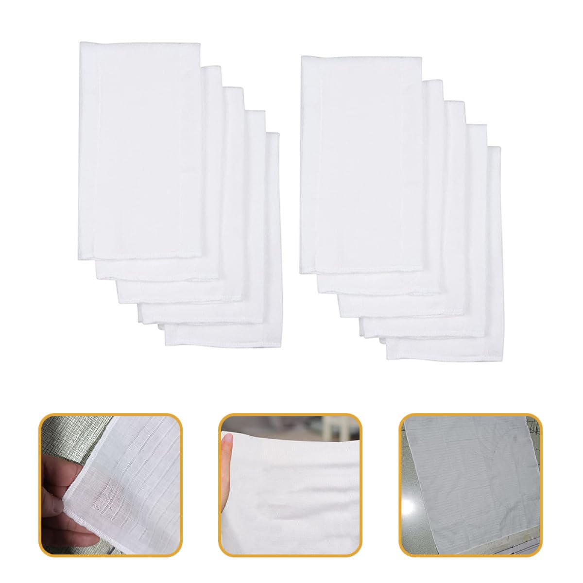 TOYANDONA Insertos para Pañales de Tela de Algodón 60x60 Cm, Pañales Reutilizables 10 Unidades, Paños para Eructar Absorbentes y Lavables, Ideales para Bebés y Cambio Seguro