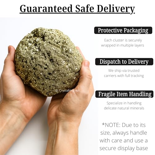 Image of Pyrite Stone Original Cluster Samples - High Energy Natural Iron Pyrite Stone Gold Rock Reiki Crystal Used for Increased Willpower and Manifestation (3 to 4 KG Pyrite)