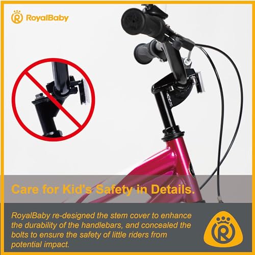 Image of RoyalBaby Bicycle for Kids Cycle for 6-10 Years Boys & Girls 20 Inch | Training Wheels | Adjustable Seat | 1 Year Warranty | Fuschia
