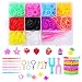 Herefun DIY Kit de Métier à Tisser, 1500Pcs Lom Rubans Élastiques en Caoutchouc, 12 S Clips, 2 Crochets, avec Boîte de Rangement pour Bracelet Collier Outil à Tricoter Jouet d'enfant