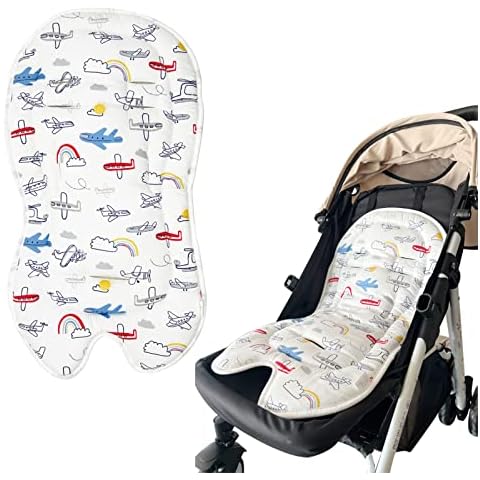 Baby Pushchair Seat Liner Infant Cushion Pad Universal Seat Liner for Pushchair,Pram,Stroller,Buggy and Car Seat Comfortable and Breathable Pram Liner (Aircraft) Cover